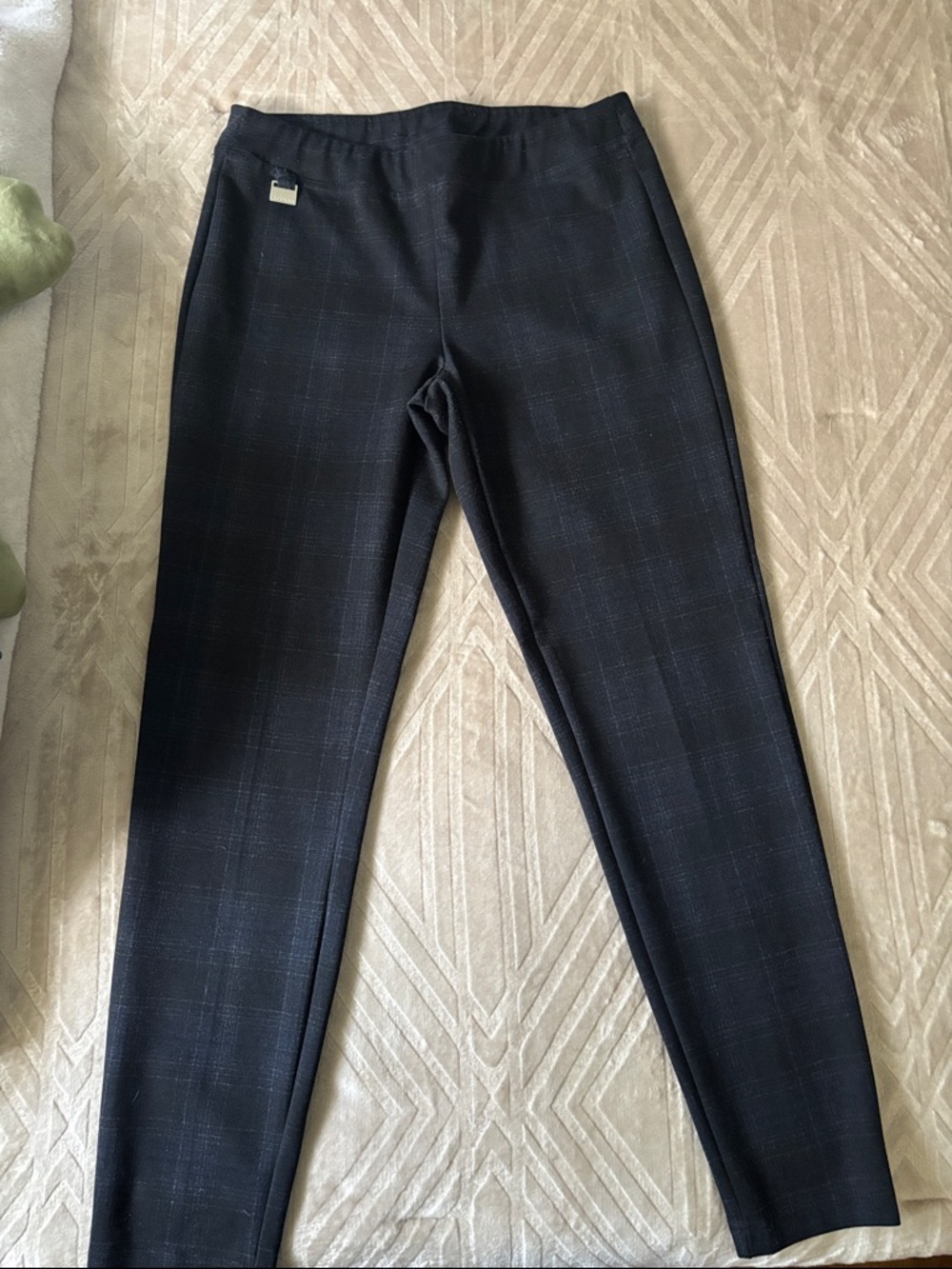 Zac & Rachel Black Slim Plaid Ponte Pants